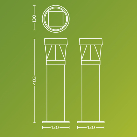 Garten-Solar-Außenleuchte PIPE 40,3cm LED 1,8W 200lm 2700K mit Dämmerungssensor Avery Philips