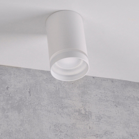 Aufputz-Deckenleuchte FABRI GU10 Spot Tube Runder beweglicher weißer Glasring GOLDLUX