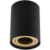 Aufputz HALOGEN Spot Tuba Movable AMAT-M GU10 Rund Schwarz-Gold 84mm LUMILED