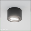 Halogen-Aufbauleuchte, Aufbauspot 50mm Runde Tube Schwarz AMAT-S+LED-Einsatz 7W 4000K LUMILED