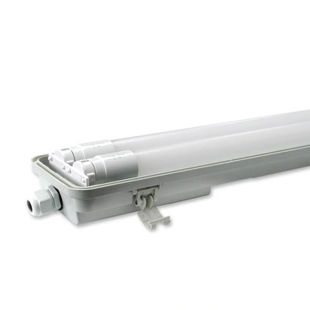 Schlagwettergeschützte Leuchte 120cm 2xT8 G13 IP65 + LED-Leuchtstoffröhren 18W 4000K Neutral Masterled