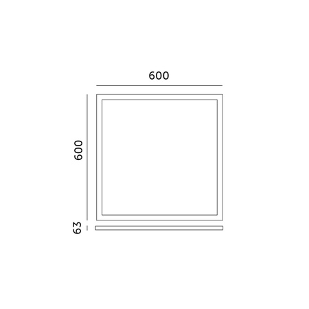 Aufbaurahmen 63mm für LED-Panel 60x60cm Klik Weiß Kobi
