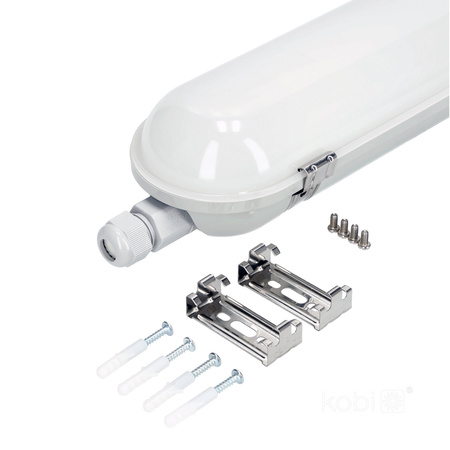 LED hermetische Leuchte 20W 3000lm 4000K Neutral IP65 IK08 Grau Nexforce Kobi