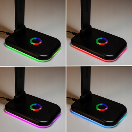 Verstellbare Nachttischlampe ALMA LED 12W 960lm CCT + RGB Dimmbar Schwarz MasterLED