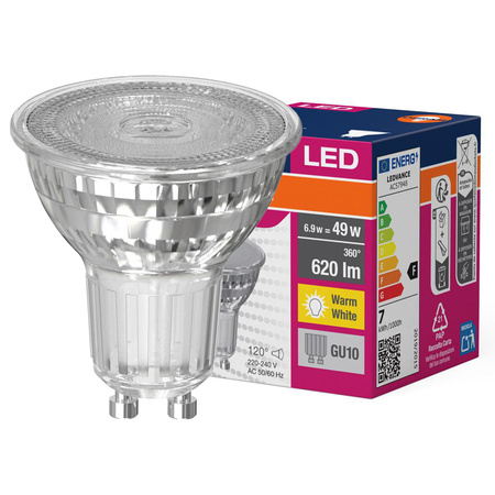 GU10 LED Leuchtmittel 6,9W = 49W 620lm 3000K Warm 120° OSRAM Value