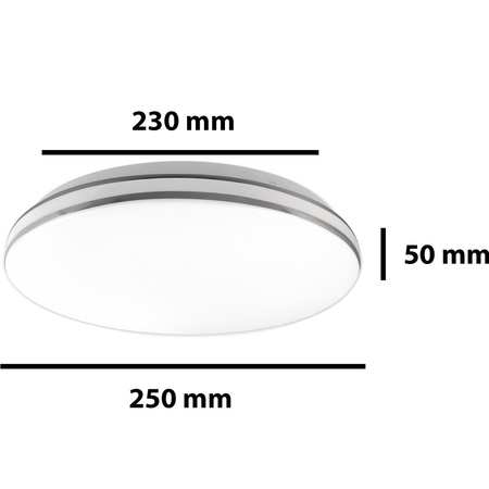 Runde LED-Deckenleuchte KIRO 12W 4000K 25cm IP44