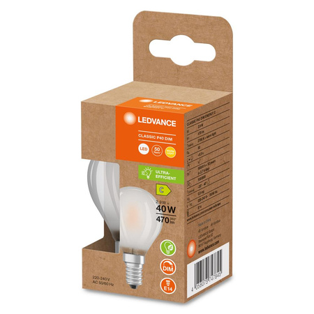 LED Lampen P45 E14 2.9W = 40W 470lm 2700K Warmweiß FILAMENT DIMMABLE LEDVANCE