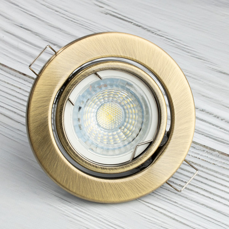 Einbaustrahler GU10, MR16 Einbauspot HALOGEN Runde beweglich Antik Blech LUMILED