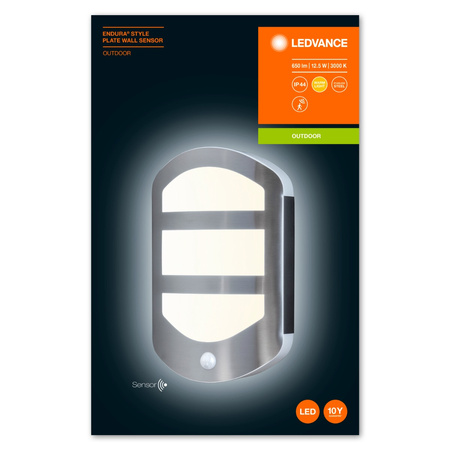 Wandleuchte Fassadenwandleuchte 12,5W 630lm 3000K Bewegungssensor Endura STYLE PLATE WALL LEDVANCE