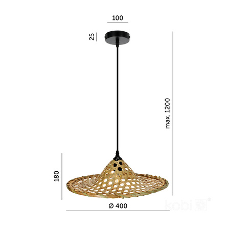 Bambus E27 Brugia Dekorative Hängelampe Kobi