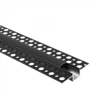 LED-Profil aus Aluminium für Gipskarton REGIPS Unterputz Schwarz 1m mit schwarzem Diffusor für LED-Streifen + Kappen Ecolight GP Serie