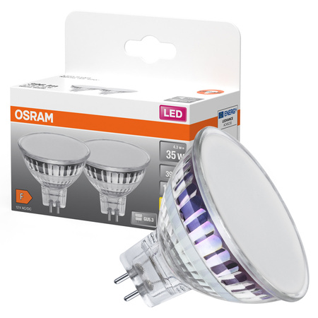 2x LED-Lampe MR16 Reflektor GU5.3 4.3W = 35W 396lm 2700K Warm 12V 120° STAR Osram