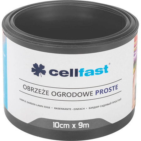 Garten-Rasenkante Flexibel Gerade 10cm x 9m Graphit CELLFAST