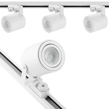 Beleuchtung Stromschienenset 1,5m + 3x LED Stromschienenstrahler GU10Weiß matt