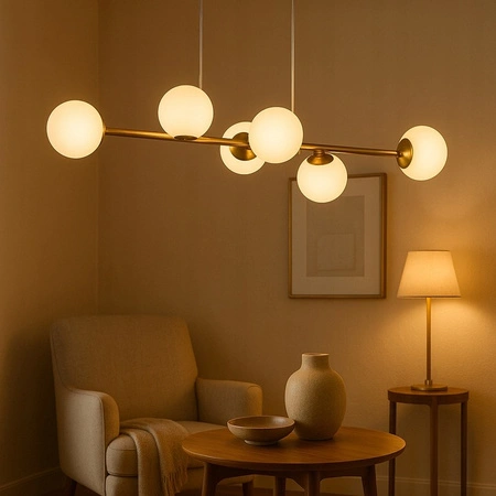 Masterled Deckenleuchte 6x E27 Gold Bali Pendelleuchte