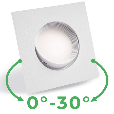 Einbaustrahler GU10, MR16 Einbauspot HALOGEN Quadrat beweglich Weiß VENTUS LUMILED