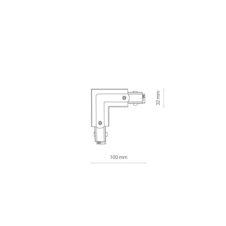 Winkelverbinder für Sammelschienen links 90 Grad Schwarz CTLS POWER L CONNECTOR 8706 Nowodvorski