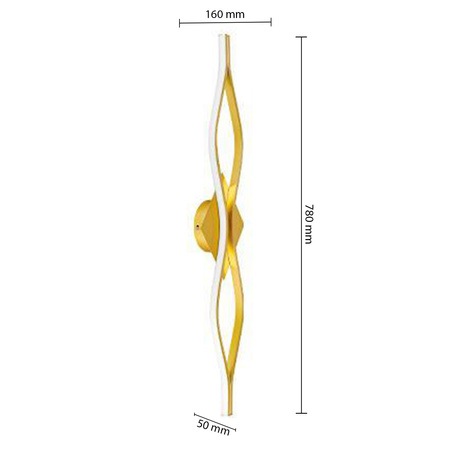 LED-Wandleuchte Dekorativ 22W 3100lm 4000K 120° Gold 78cm Bramis Masterled