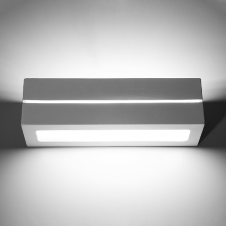 Wandleuchte VEGA LINE E27 up-down Rechteckig Keramik Modern Weiß SOLLUX