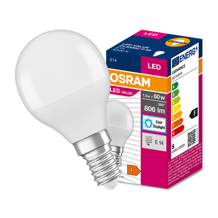 E14 P45 LED Lampen 8W = 60W 806lm 6500K Kalt OSRAM Value