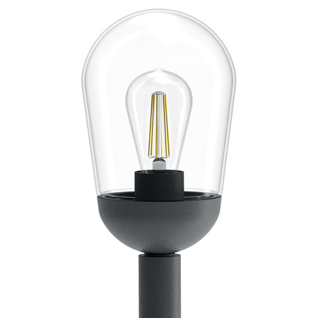 Gartenleuchte E27, Außenstehleuchte Pollerleuchte 100cm Schwarz OVALIS LUMILED