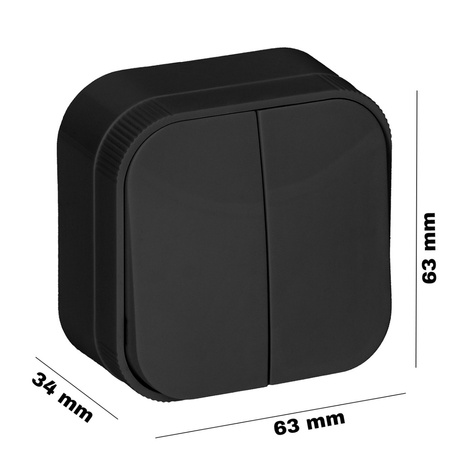 ToDo-Schalter Doppel-Kerzenständer Aufputzmontage IP20 ORNO SCHWARZ