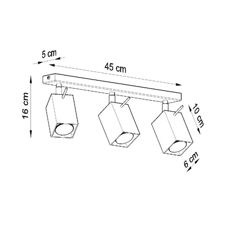 MERIDA Deckenleuchte 3xGU10 Reflektor Halogen Leuchte Moving 45cm Weiß SOLLUX