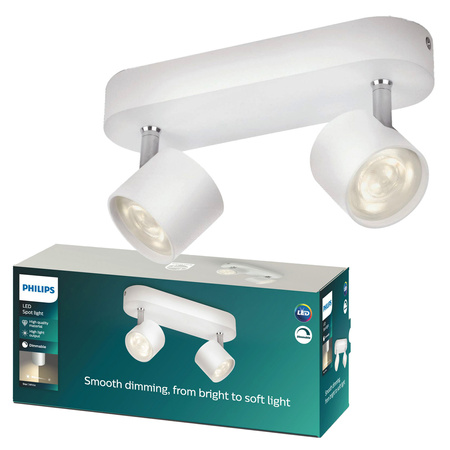 LED STAR Deckenleuchte 2x 4.5W 2700K Dimmbarer Reflektor Leuchte Beweglich Weiß PHILIPS