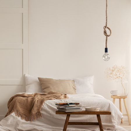 Sanico Goldlux E27 Beige Seil abgehängte Deckenleuchte