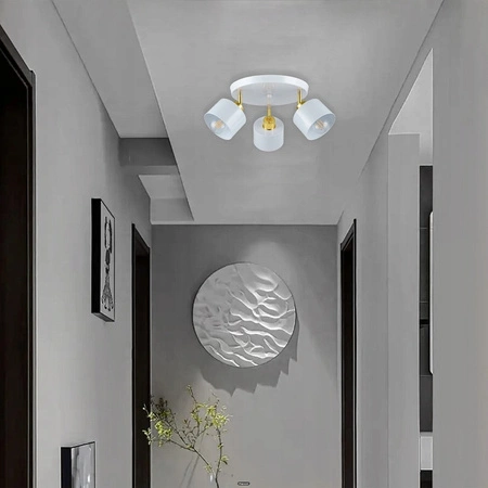 Spot Tuba Deckenleuchte Reflektor Halogen Leuchte 3x E27 Moving White Gold Elza Masterled