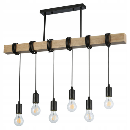 Masterled Deckenleuchte 6x E27 Schwarz Braun Nido Pendelleuchte