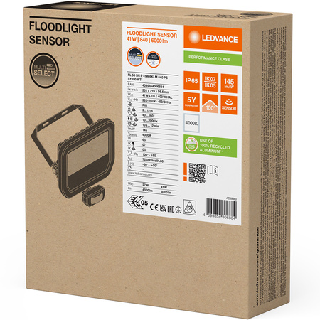 LED-Flutlicht 41W 6000lm 4000K IP65 Weiß mit Bewegungssensor LEDVANCE Flutlicht