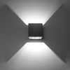 Wandleuchte QUAD 1 G9 Cube oben und unten Minimalistisch Schwarz SOLLUX