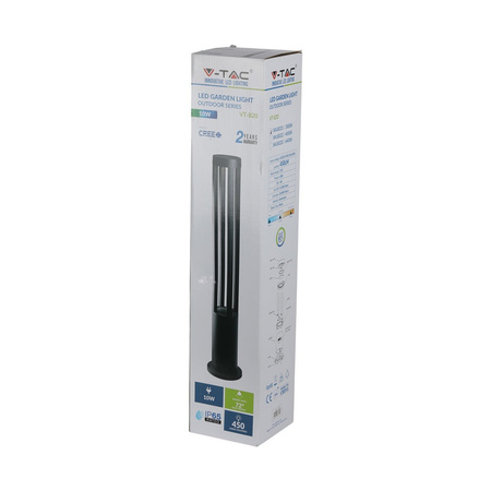 Gartenleuchte für den Außenbereich LED-Mast 10W 4000 K Schwarz IP65 80 cm COB-CREE VT-820 V-TAC