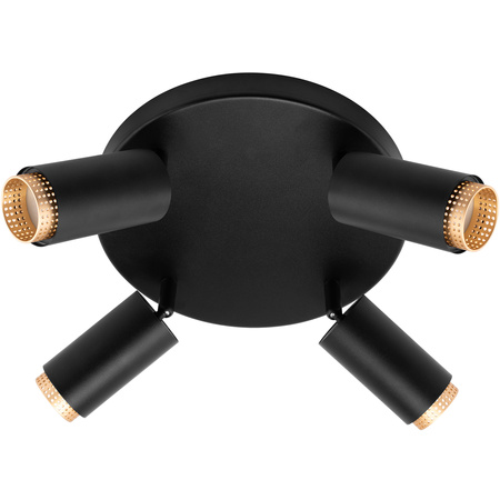 Reflektor Deckenleuchte 4x GU10 Plafond ELIGIS Schwarz LUMILED