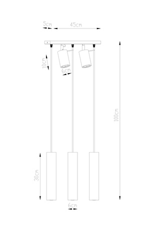 LED RING Pendel-Deckenleuchte 5xGU10 Hängende bewegliche Strahler Schwarz SOLLUX