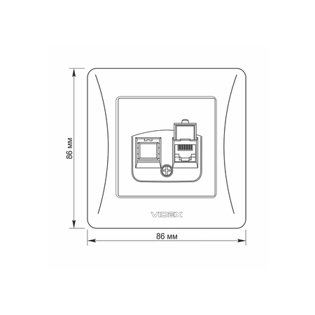 Einzelne RJ45 Unterputz-Computersteckdose schwarz BINERA VIDEX