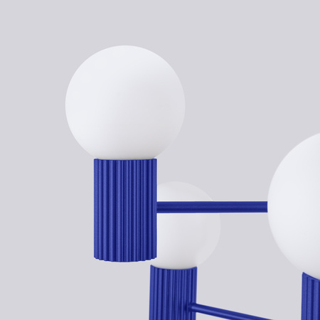 Kronleuchter Pendelleuchte 6x G9 Aluminium Blau Ultramarin Halo French Sky SL.1835 Sollux