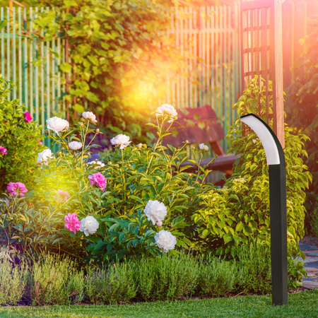 LED Gartenmast Stehlampe 12W 1600lm 4000K Neutral 180° Schwarz IP44 Amy Sanico Goldlux