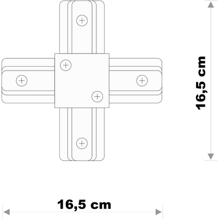 Vierfach-Kreuzverbinder für Dreiphasen-Sammelschienen weiß