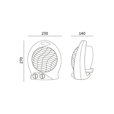 Farelka freistehender Heizlüfter elektrische Heizung mit Thermostat 2000 W Weiß