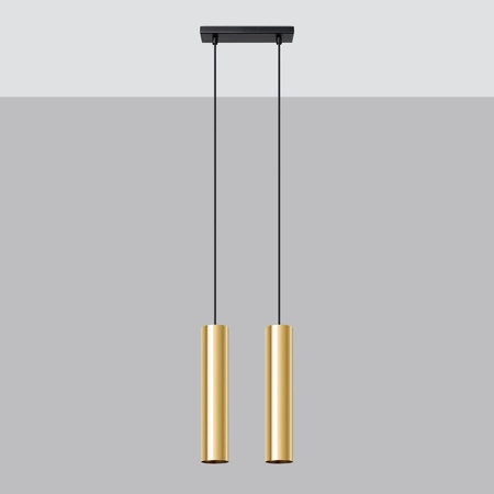 LAGOS 2 2xGU10 Gold Moderne SOLLUX Pendelleuchte für die Decke