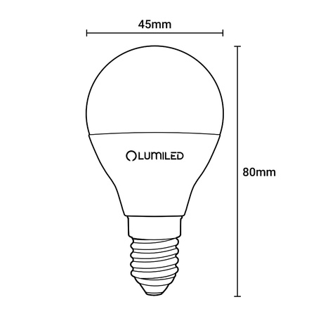 Lampen E14, Glühbirne P40 5W = 40W 470lm 6500K 180° kalt LUMILED