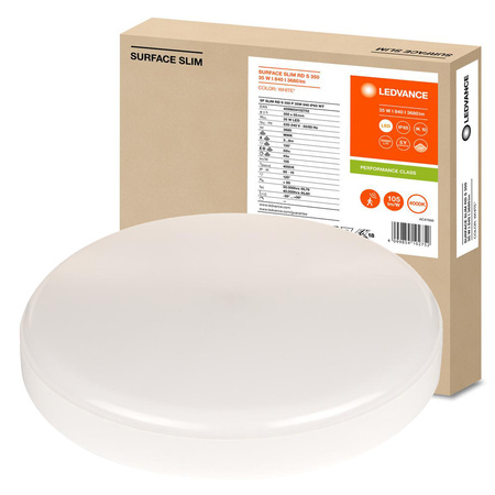 Plafond LED-Deckenleuchte 35W 3680lm 4000K Neutral mit Dämmerung Bewegungssensor Anbau Weiß 35cm Oberfläche Ledvance