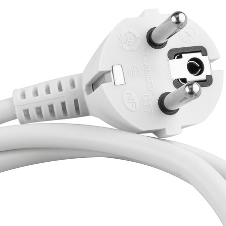 Netzverlängerungskabel Geerdete Steckdosenleiste 1 Steckdose 1,5m Weißes Kabel Lendo Lumiled