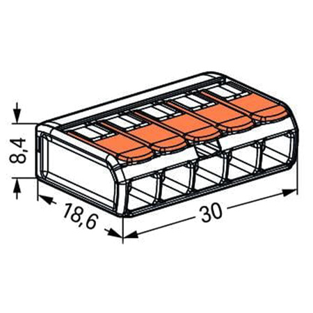 WAGO 221-415 Quick Connect Installationsverbinder für KABEL 5x0,2-4mm