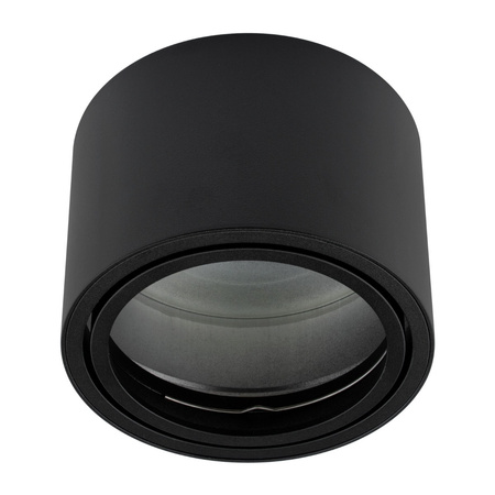 Halogen-Aufbauleuchte GU10, AR111 Aufbauspot 100mm beweglich Runde Tube Schwarz TELES LUMILED