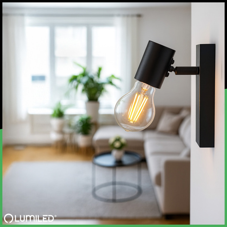 LED Spot E27 GLASA Schwarz Lumiled Wandleuchte