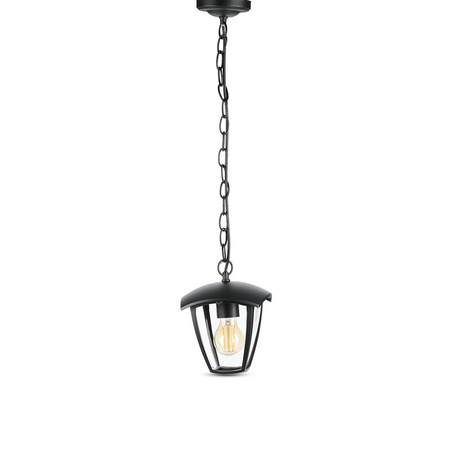 E27-hängende Gartenlampe an einer Kette Schwarz VT-735 V-TAC