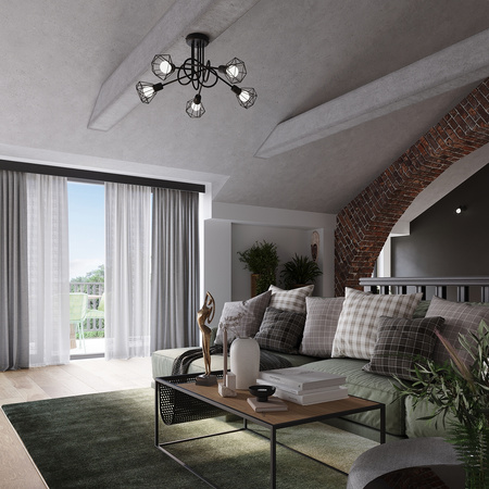 ARTEMIS 3S Kronleuchter Deckenleuchte 3xE14 Schwarz Modern SOLLUX